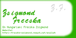 zsigmond frecska business card